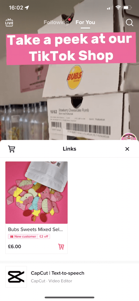 TikTok shoppable ad example