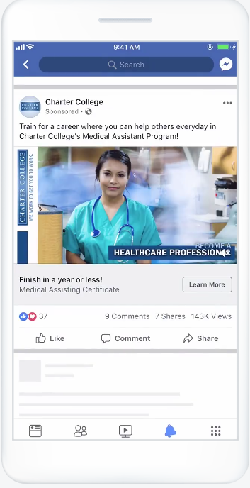 Facebook Slideshow ads example