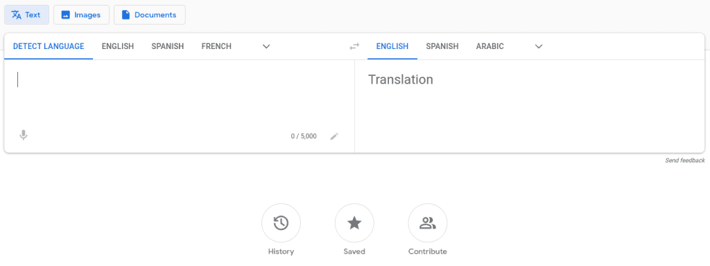 Google Translate translation tool over 100 languages
