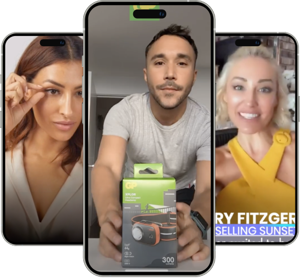 three faces on iPhones showcasing a still video